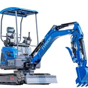 TYPHON TERROR XIX STORM Mini Excavator – 4000lbs Trench Digger with Boom Swing, Canopy, Retractable Tracks