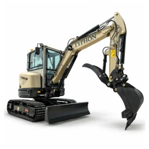 TYPHON Terror IV PROPACT Series – 9,000 lb Mini Excavator with Kubota D1703 3-Cylinder Diesel Engine, AC/Heater Cabin, Dual Speed Control & Metal Track